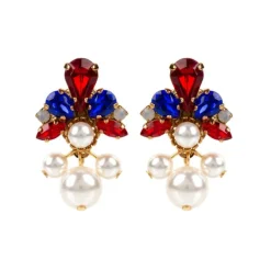 Royal Collection Shop Vicki Sarge Red, White And Blue Pearl Drop Earrings* Earrings
